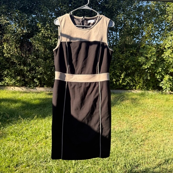 Calvin Klein Black and Tan suede sleeveless dress - Picture 1 of 6